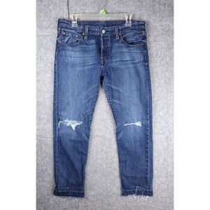 Levi's 501 CT Selvedge Jeans Women's 29 (Fits 34 x 27) Raw Hem Distressed USA